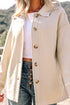 Sherpa Lined Faux Suede Drop Shoulder Button Jacket